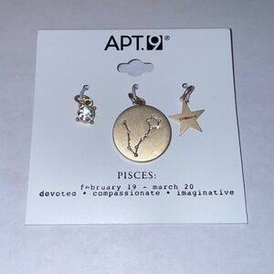 Apt. 9 Gold PISCES Charm Trio NWT